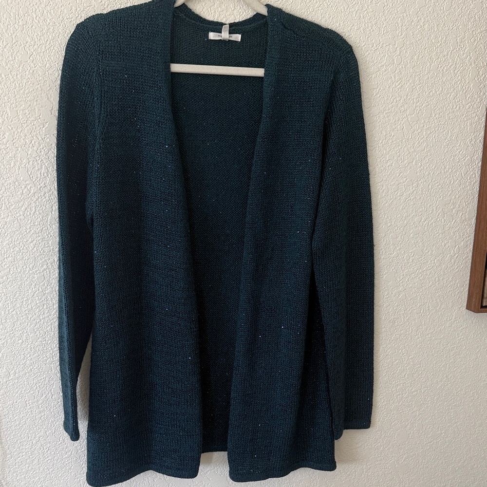 Maurices Teal Open Front Sweater